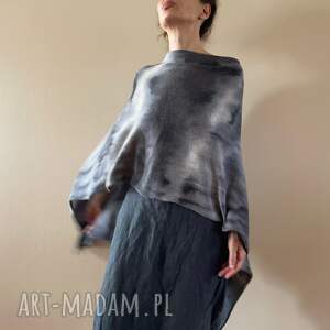 eleganckie ponczo z baby alpaki poncho handmade ღ art Madam pl