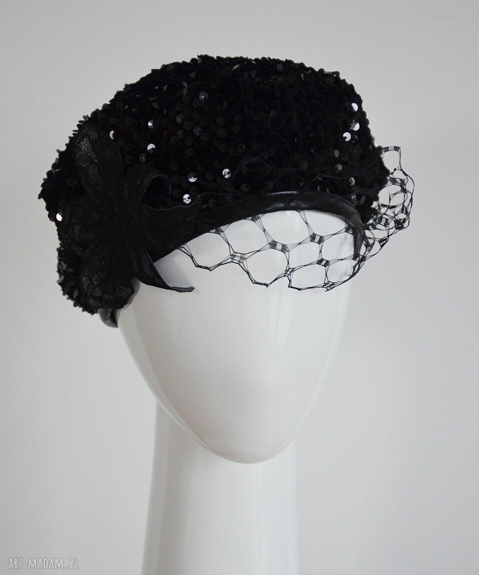 HandMade czapki cekinowy beret fascynatory ღ art Madam pl