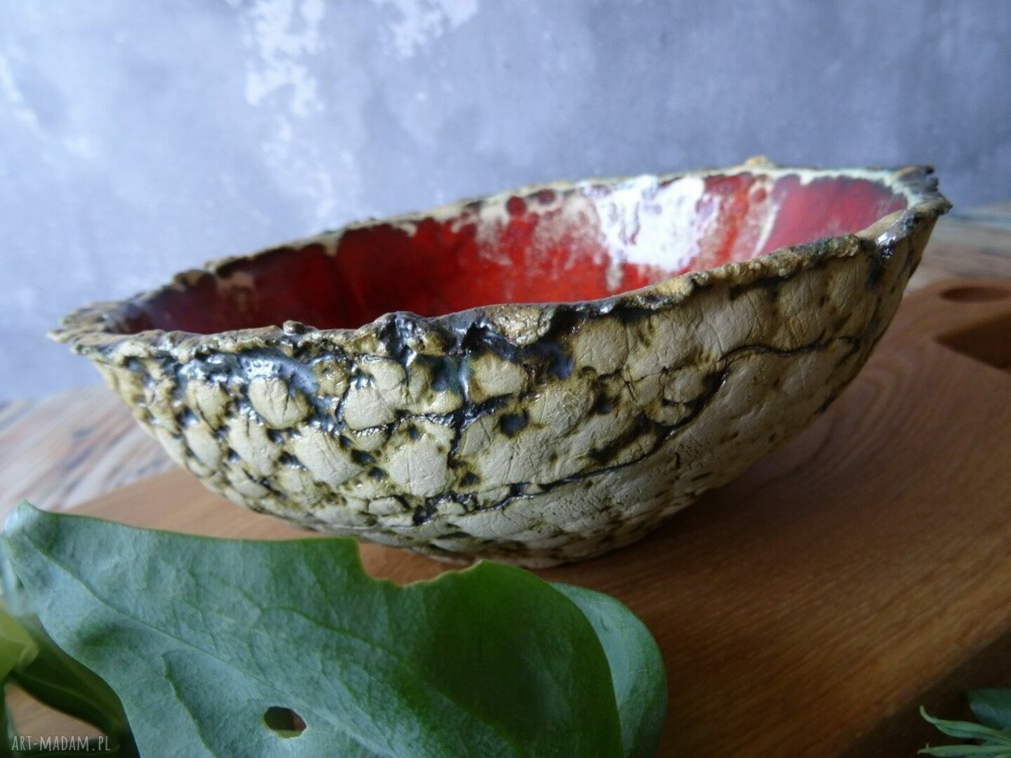 handmade ceramika ceramiczna miseczka red ღ art Madam pl