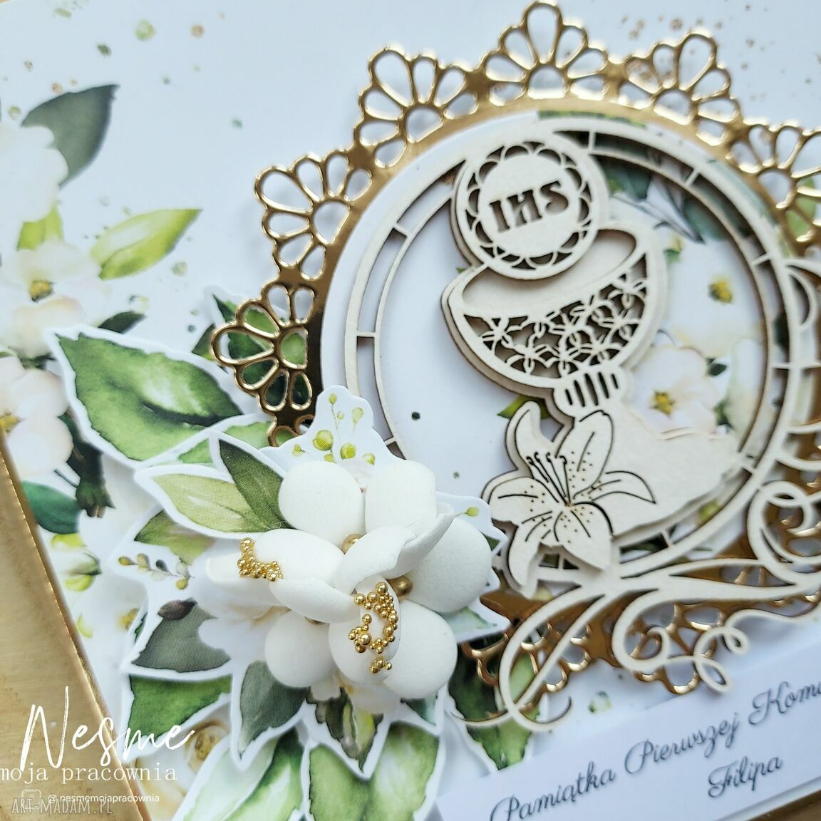 Kartka Komunijna Z Kielichem Modne Scrapbooking Art Madam Pl