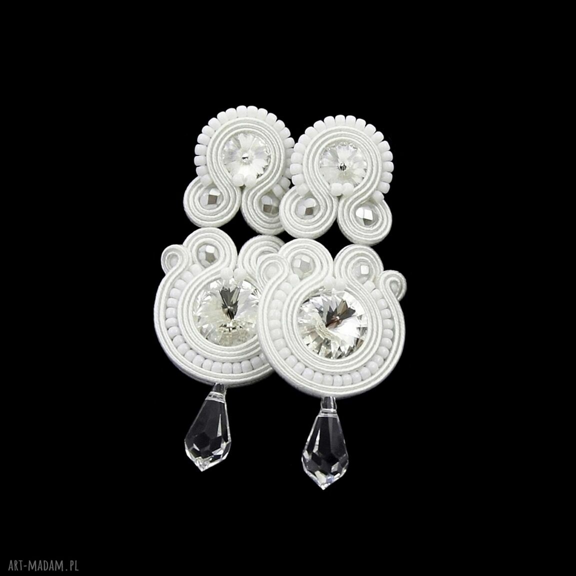 Urokliwe Kolczyki Soutache Brilliant White Art Madam Pl