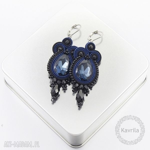 modne kolczyki soutache lacira sapphire Kavrila ღ art Madam pl