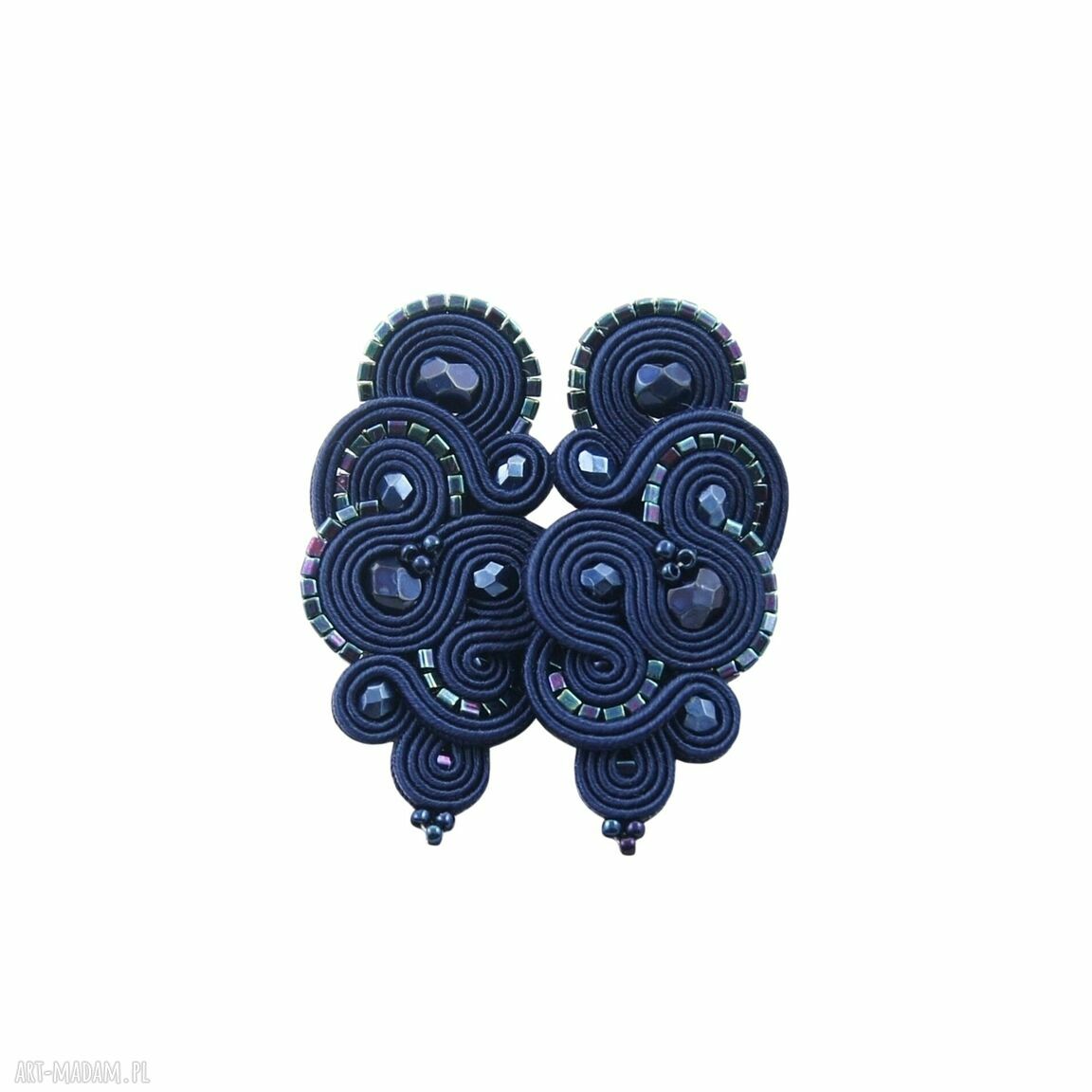 Kolczyki Soutache Mirino Dark Sapphire Eleganckie Art Madam Pl