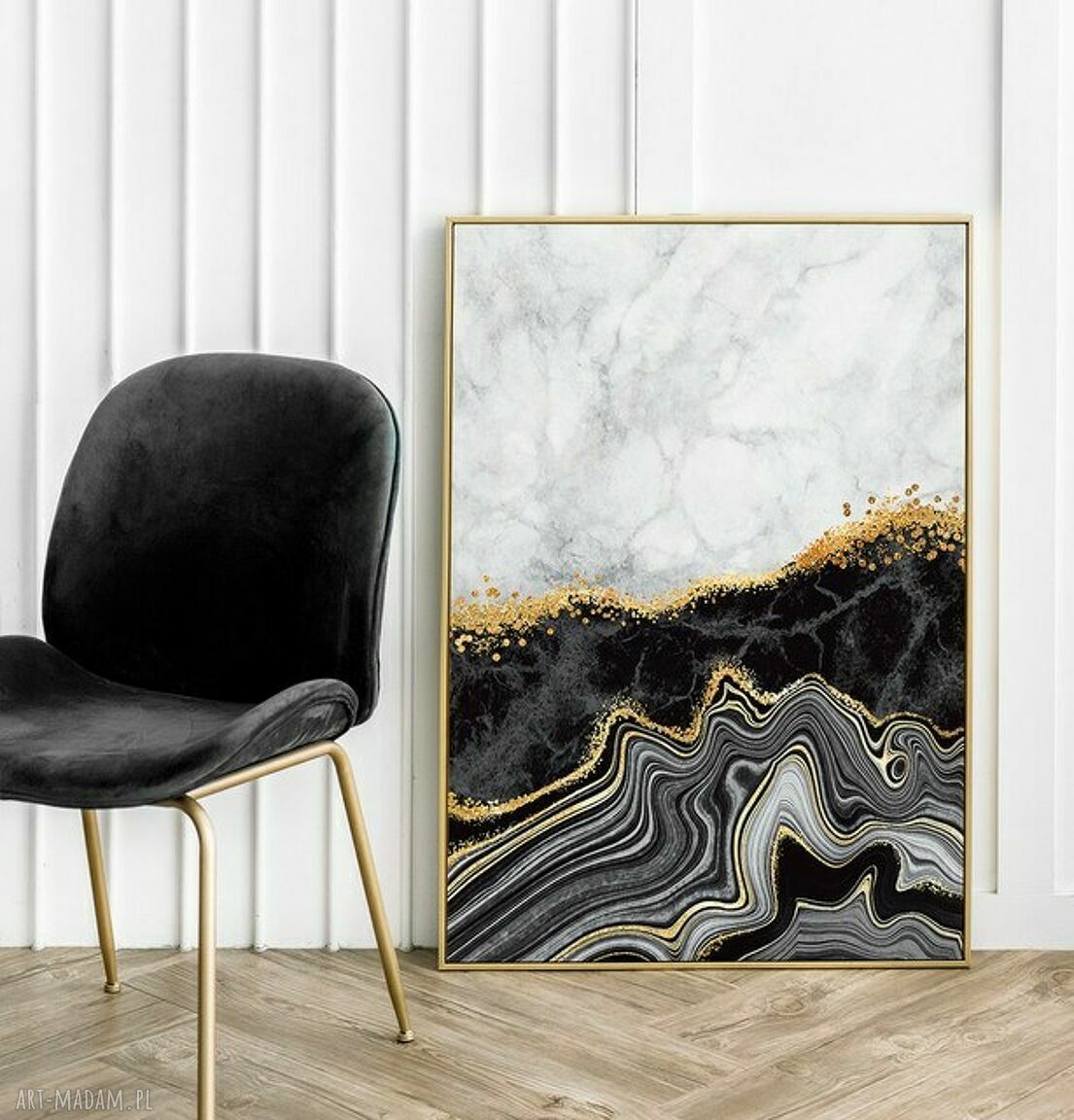 plakat obraz black marble 30x40 cm unikalne grafika ღ art Madam pl