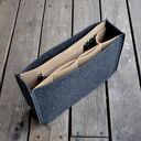 Organizer z filcu do torebki - grafitowy z beżowym wnętrzem