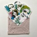 Zestaw 8 naklejek TEAL, w kopercie z papieru czerpanego