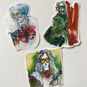 Zestaw 8 naklejek Sunglasses, w kopercie z papieru czerpanego