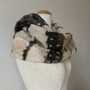 Szalo-komin jedwabny IMPRINT - unikat slowfashion w technice shibori