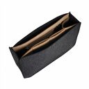 Organizer z filcu do torebki - grafitowy z beżowym wnętrzem