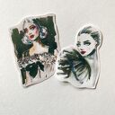 Zestaw 8 naklejek Red Lips w kopercie z papieru czerpanego
