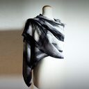 Duży szal jedwabny MONO z krepy 100% pure silk - slow fashion
