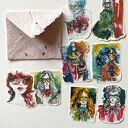 Zestaw 8 naklejek Sunglasses, w kopercie z papieru czerpanego