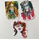 Zestaw 8 naklejek Sunglasses, w kopercie z papieru czerpanego