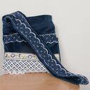Elegancka Niebieska Torba Hobo z Aksamitu i Koronki