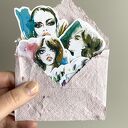 Zestaw 8 naklejek TEAL, w kopercie z papieru czerpanego