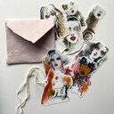 Zestaw 8 naklejek Fashion w kopercie z papieru czerpanego
