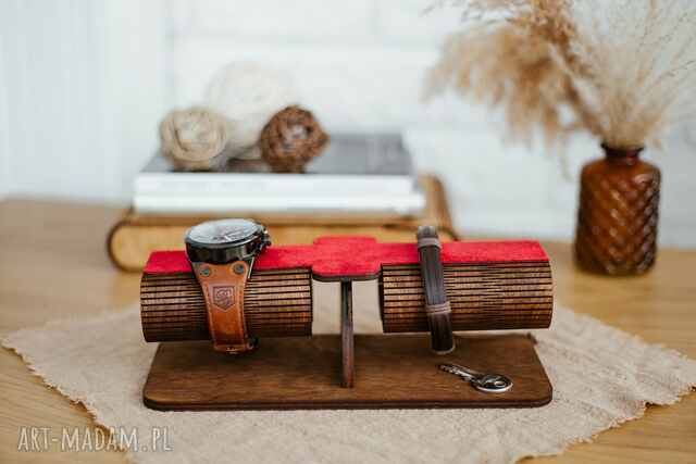 Drewniany stojak na zegarek, stojak na zegarek, organizer na biżuterię