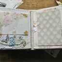 Kolorowy album ślubny w stylu boho (20x20) z koronką i wstążkami