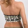 Geometric bandeau khaki - top biustonosz sportowy opaska stanik tuba