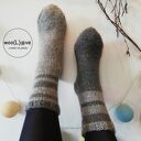 skarpeciaki z wełny i alpaki NIEPARKI JASNY/CIEMNY SZARY (rozmiar 38/39)