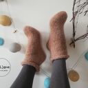 Skarpetki z alpaki - różowy marmur mono-rolki (38/39)