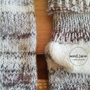 Wełniane skarpetki melanż ściągacz ecru - mleczna czekolada, rozmiar 38/39