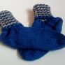 skarpety ręcznie robione bielizna skarpetki na drutach, niebieskie