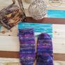 skarpety wełniane skarpeciaki wełniaki melanż rolki - fiolet/candy bielizna prezent wełna