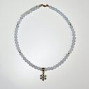 Naszyjnik choker i kolczyki Śnieżynka - akwamaryn i jaspis
