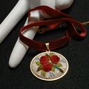 Ręcznie haftowany choker boho ze stali szlachetnej i haftu brazylijskiego
