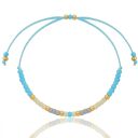 Bransoletka Minimal Autumn Blue - złota (regulowana)