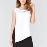 bluzki elegancka tunika t116 kolor biały - tessita asymetryczna zestaw