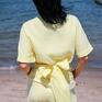bluzka na lato żółta wiązana kimonowa wera