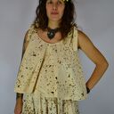 Barwiona roślinami, ręcznie robiona Dzika Bluzka Magiczna Łąka