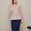 Elegancka bluzka z baskinką handmade - damska