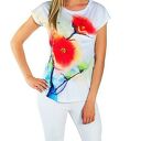 Artystyczna bluzka damska - abstrakcyjne maki - L/XL