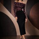 Bluzka z odkrytymi ramionami - panterka