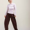 Pink Thing - longsleeve z prążka bawełnianego róż melanż