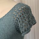 Jeansowa letnia bluzeczka handmade z bawełny, lnu i wiskozy