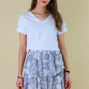 T-shirt biały, koszulka damska bawełniana z dekoltem w serek LONA