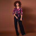 Bluzka kopertowa Mimi w kwiaty i grochy - retro handmade