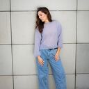 Lila MOHER lekki sweterek handmade