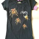 T-shirt z pająkami - autorski nadruk, rozmiar S (czarny)