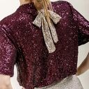 Shine A Light / cekinowa bluzka z kokardą