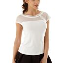 Bluzka Eva z siateczką i wstawką ecru 017