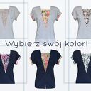 Kimono bluzka 100% bawełna - granatowa mozaika, luźny krój