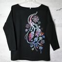 KWIATY bluzka oversize bawełniana L/XL czarna