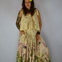 Barwiona roślinami, ręcznie robiona Dzika Bluzka Magiczna Łąka