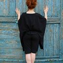 Tunika asymetryczna bez rękawów - długa luźna bluzka handmade