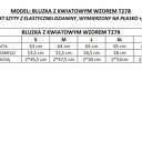 Bluzka w kwiaty z krótkim rękawem, T278, kwiaty zielony